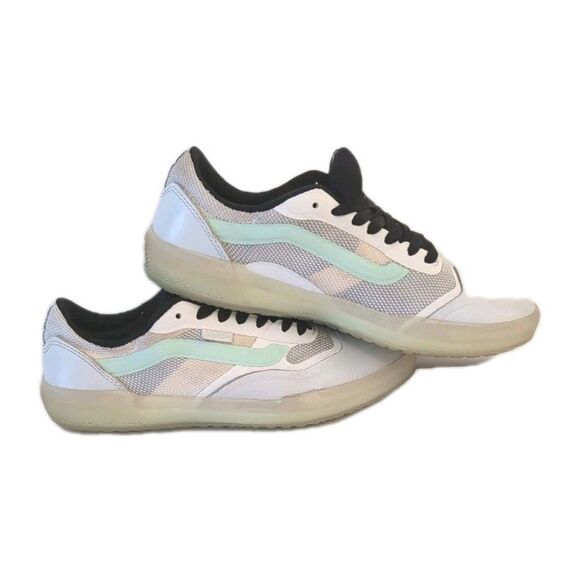 Vans Teal And White Men's Size 7 Women's Size 8.5 A.V.E Off The Wall Skate Shoes - Picture 8 of 9